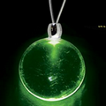Light Up Necklace - Acrylic Round Pendant - Green